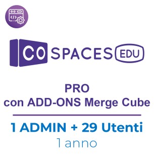 Cospaces Licenza Pro Con Add-Ons Merge Cube  ( Cubo Non Incluso) 1 Admin + 29 Additional Posti/Utenti 1 Anno