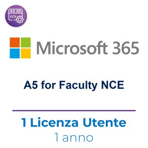 Microsoft 365 A5 for faculty NCE - 1 licenza per 1 utente ( docente - segreteria - ata - tecnici) – abbonamento 1 anno