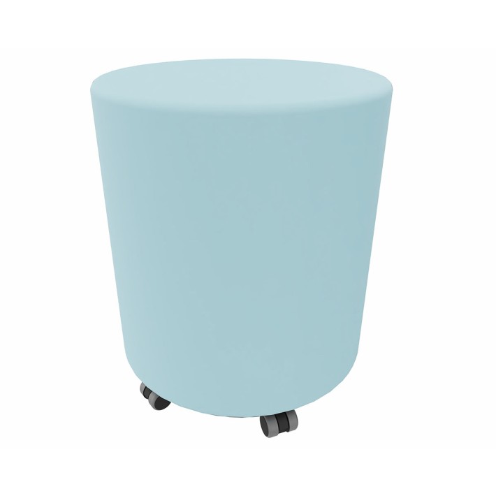 Pouf Giro con Ruote - Diametro 40 cm - Altezza Seduta 45 cm - Colore Azzurro