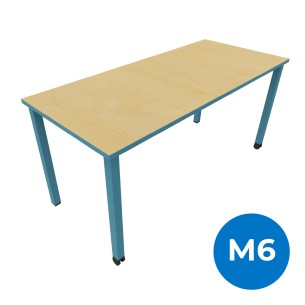 Tavolo Kalidro Insegnante/Laboratorio (H) M6 - Colore Piano Acacia/Blu - Colore Gambe Blu