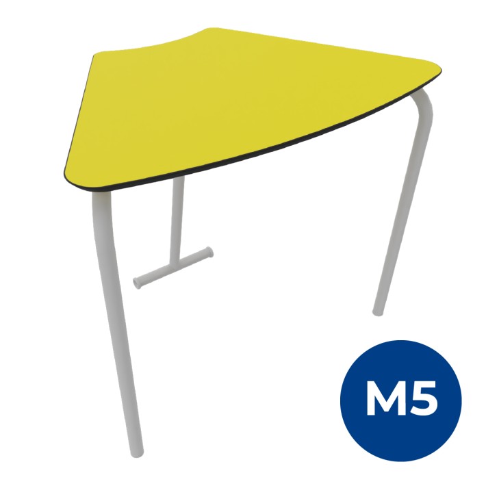 Tavolo Pino RB in MDF+ con Ruote - Altezza Gambe 71 cm (M5) - Colore Piano Giallo