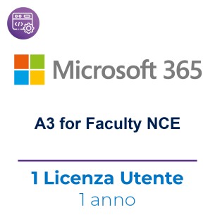 Microsoft 365 A3 For Faculty Nce - 1 Licenza Per 1 Utente ( Docente - Segreteria - Ata - Tecnici) – Abbonamento 1 Anno