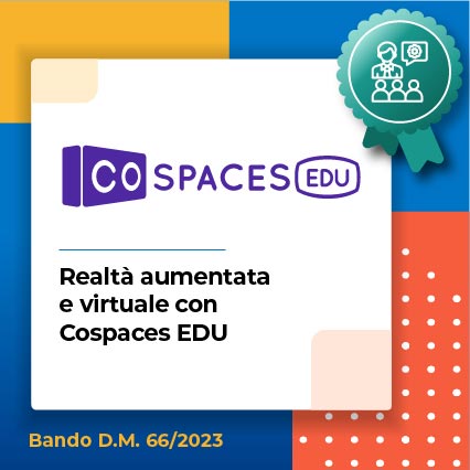 Grafica del corso C2 Group sulla realt&agrave; aumentata e virtuale con Cospaces EDU